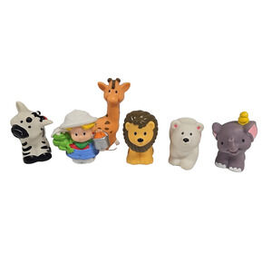 Fisher Price Little People 2007 Eddie with Zoo Animals 6 Figures